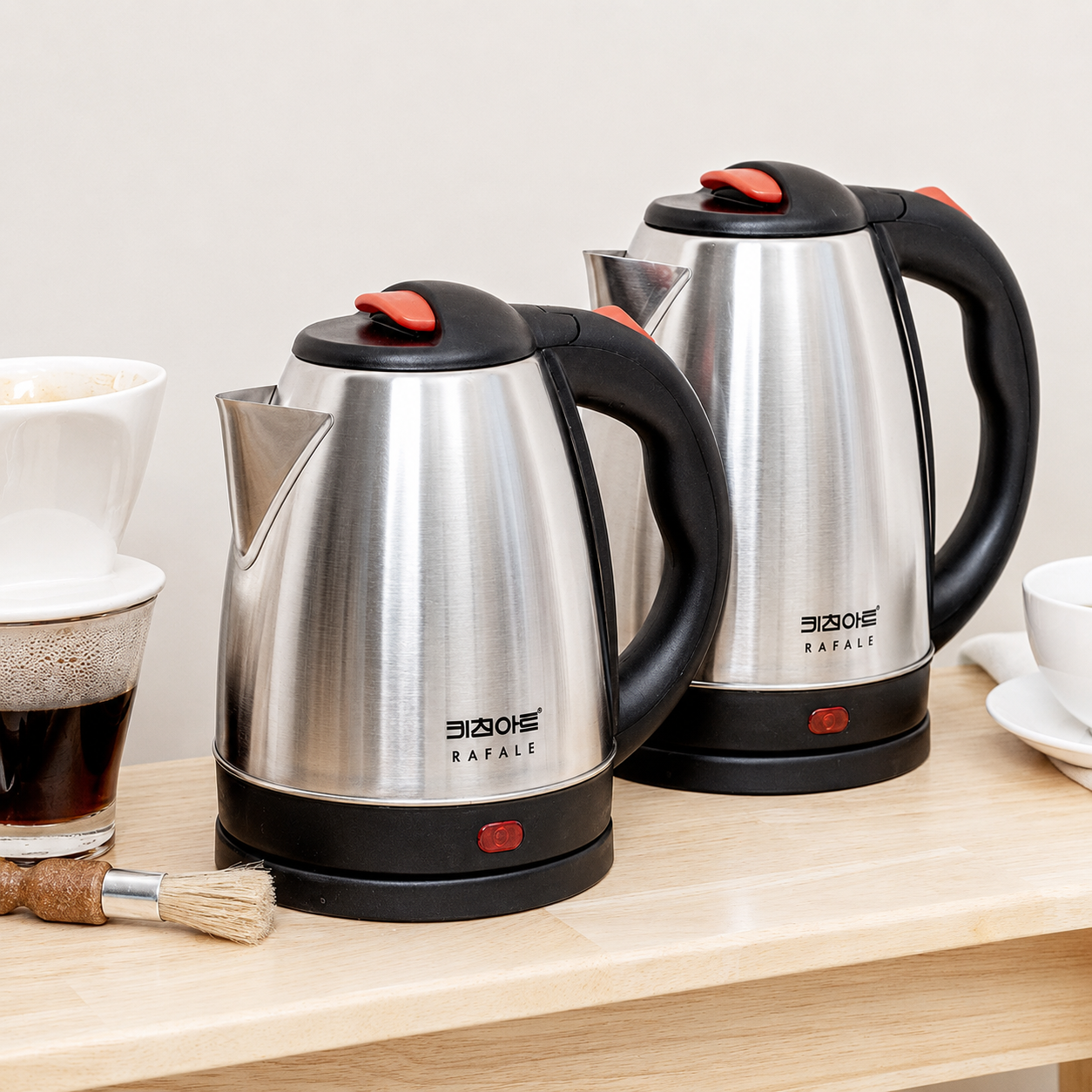 키친아트 커피포트 1.5L 1.8L 무선 전기 주전자 스텐 포트 - 상세 이미지 2