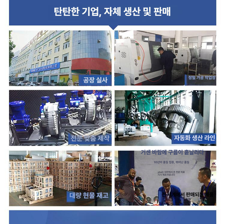 송풍기 링블로워 고압 터보팬 원심 와류팬 링브로워 양식장 삼상 배기팬 공장 환기팬 - 상세 이미지 3