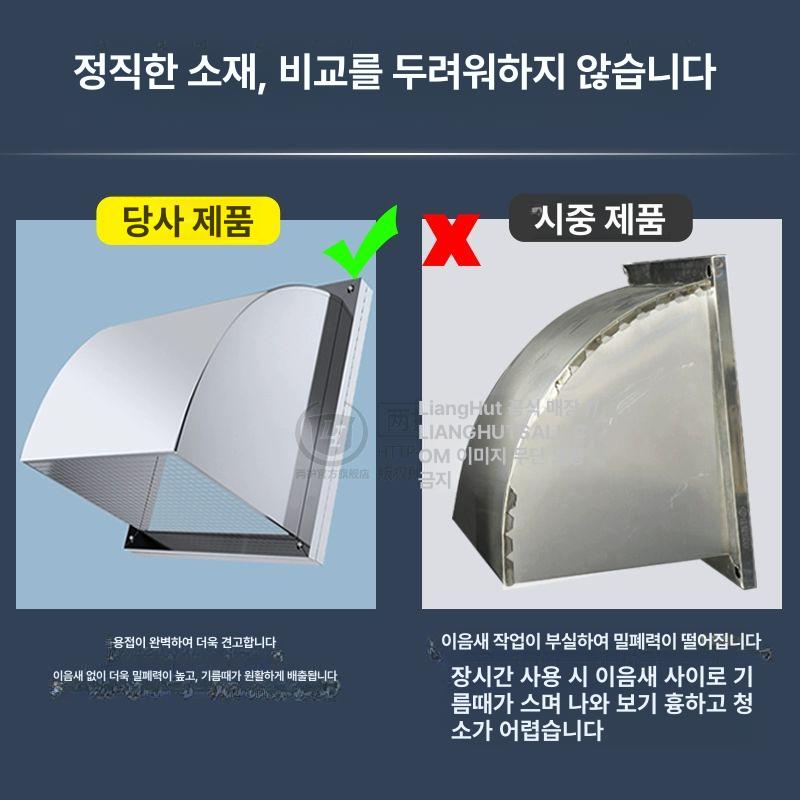 배기 사각환풍구 스퀘어 커버 외부 루버 환풍구덮개 후드 환기구 통풍구 외벽 - 상세 이미지 2