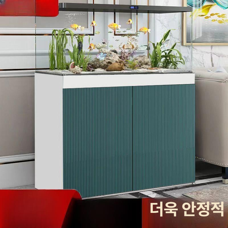 수족관 어항받침대 수납형 캐비닛 원목 어항 거치대 선반 대형 수조선반 테이블 철제 거실 - 상세 이미지 5