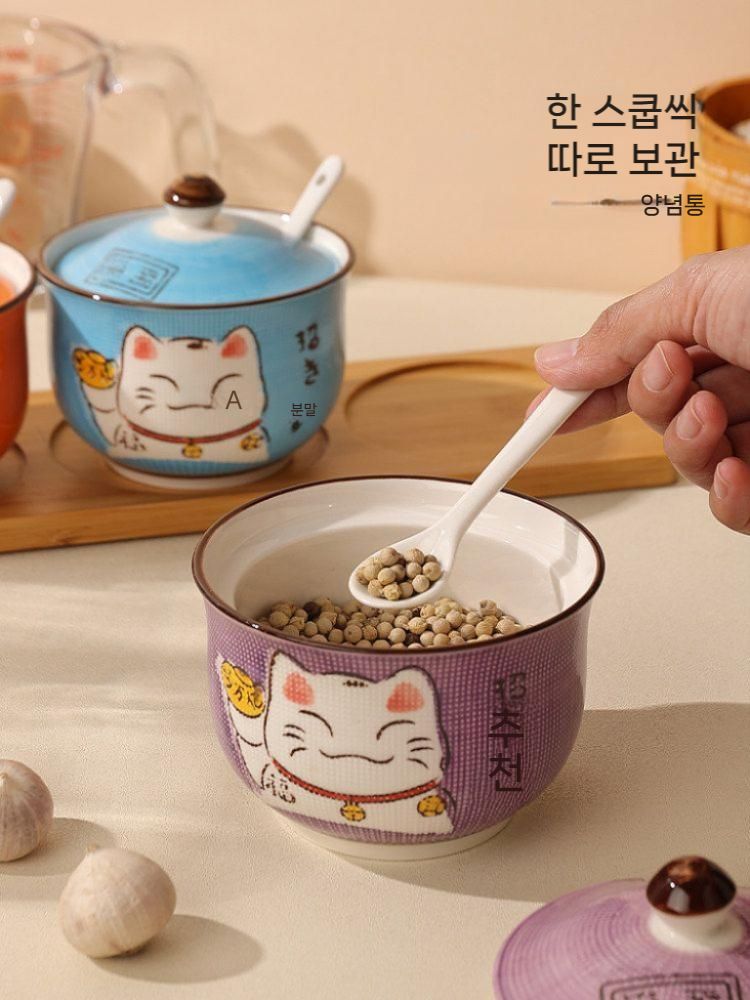 2구 그릇 일식 양념통 세라믹 스시집 널빤지 보관통 호텔 업소용 초생강 일본식 세트 - 상세 이미지 4