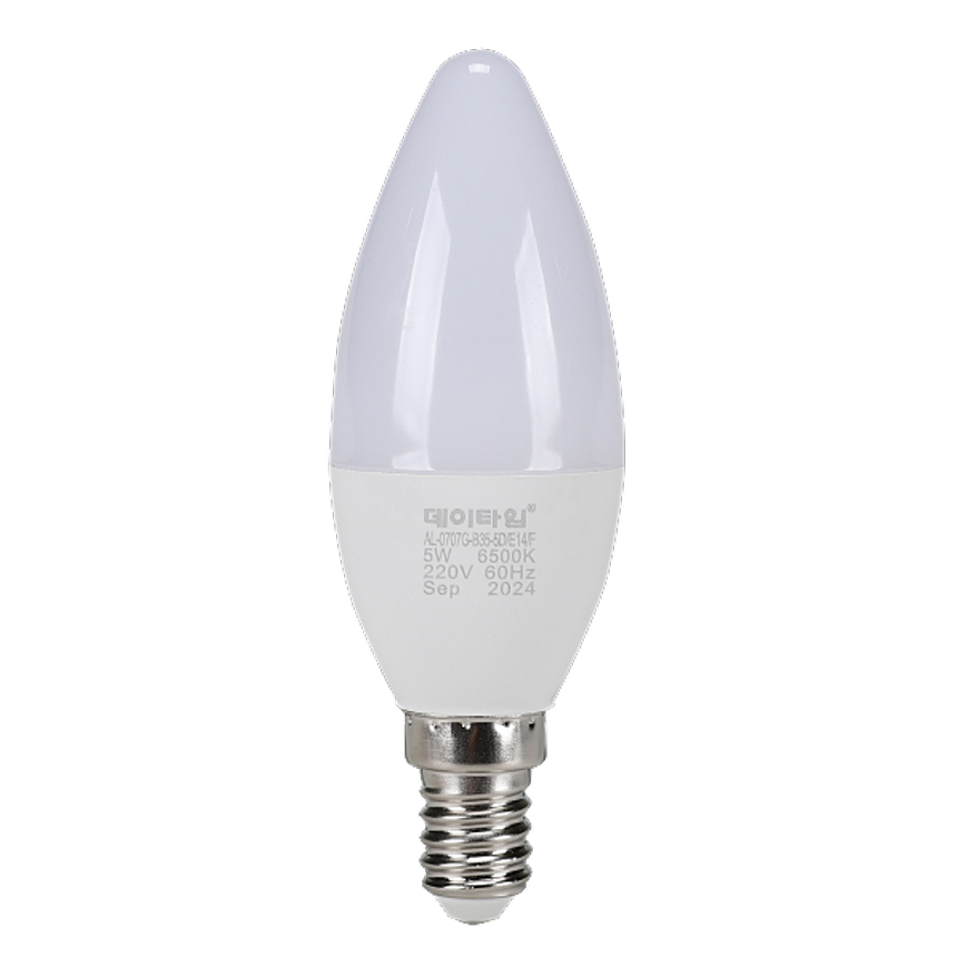 LED 촛대구 불투명 5W E14 주광색 6500K 촛불 꼬마 전구 램프 데이타임 - 상세 이미지 2