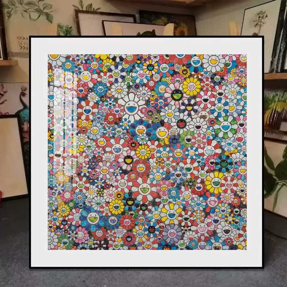 팝아트 80x80cm 현관 모던 인테리어 포스터 카페 캔버스액자 무라카미다카시 - 상세 이미지 4
