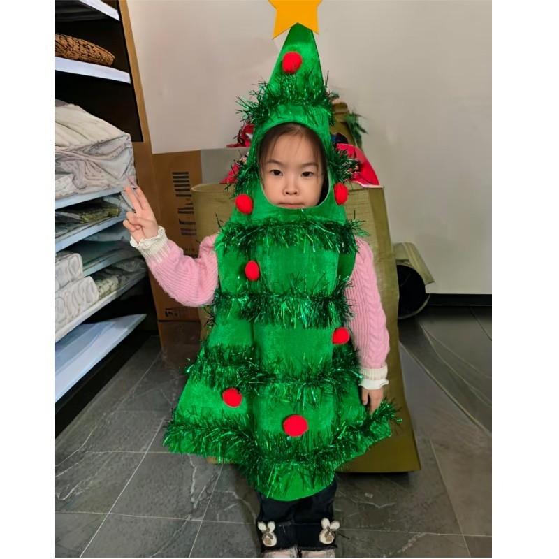 트리 의상 크리스마스 파티복 분장복 옷 인간트리 룩 연기자 무대 페스티벌 모임 개념 - 상세 이미지 3