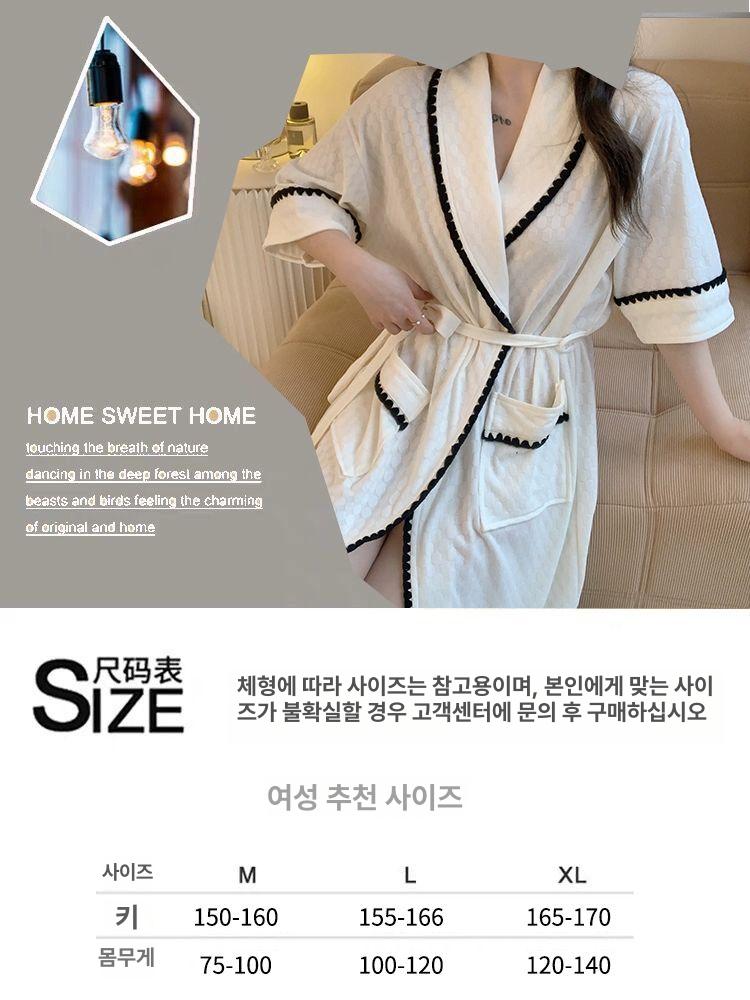 목욕가운 골프가운 반팔소매 남성용 여성 여름 골프샤워가운 홈웨어 바스로브 - 상세 이미지 2