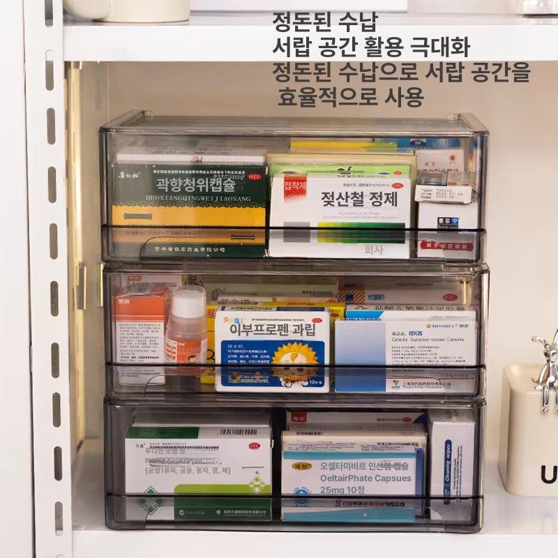 다층 보관함 플라스틱 케이스 화장품 서랍형 사무실 문구류 수납함 수납박스 약상자 - 상세 이미지 4