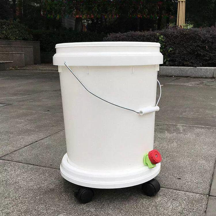 바퀴달린 쓰레기통 대형 원형 공장 식당 청통 뚜껑 야외 종량제 파란통 분리수거함 - 상품 이미지