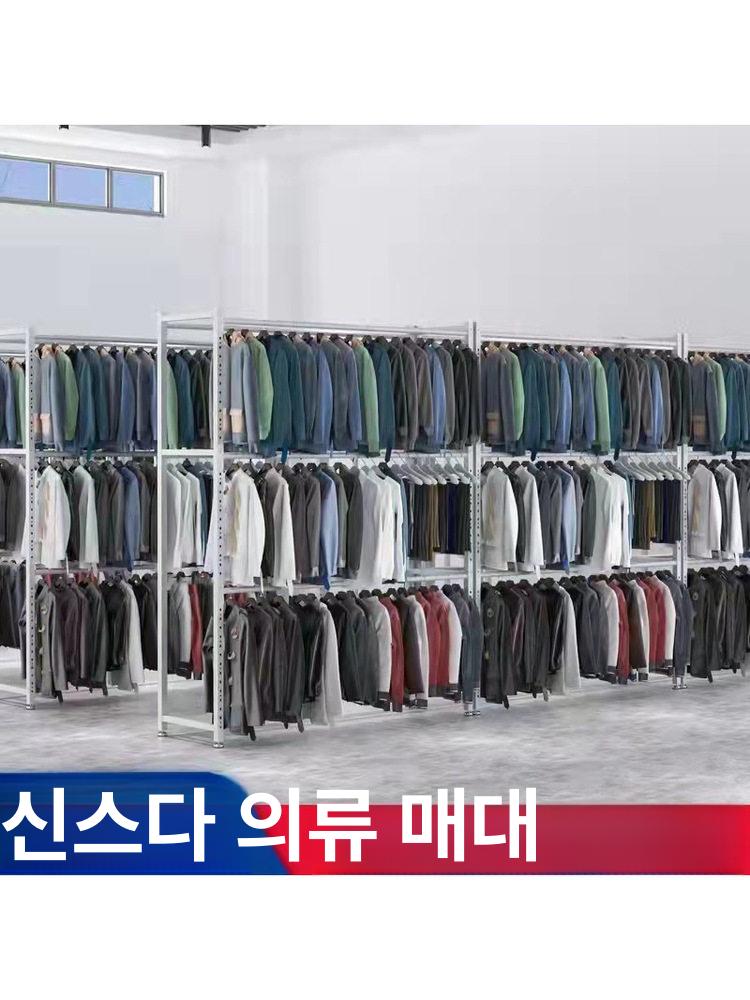 의류보관 다층랙 분해식 행거 창고 선반 시스템 원목 파이프 강화 수납장 - 상세 이미지 2