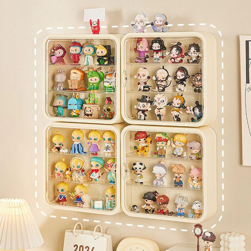 10센티 피규어 수집장 투명 진열장 미니 전시 보관함 조명 장식 케이스 - 상품 이미지