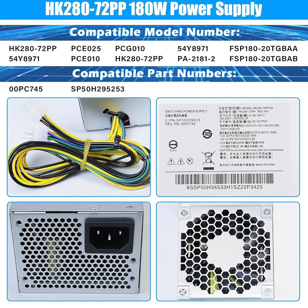 업그레이드된 HK280-72PP 180W 전원 공급 장치 Lenovo M410 M415 M510S M610 M710 S510 B510 V515 V525 PA-2181-2 FSP18 - 상세 이미지 3