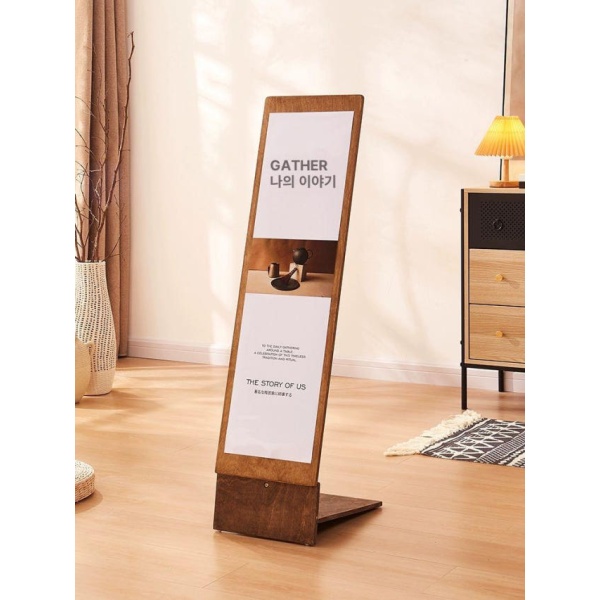 감성적인 카페 손글씨 식당 원목 메뉴판 칠판 A자 입간판 우드 월넛 대형 - 상세 이미지 4