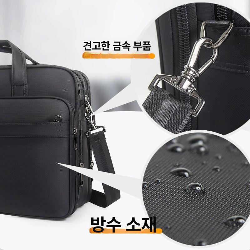 남자 서류가방 정장 크로스백 비즈니스 출장용 어깨가방 직장인 가방 빈티지 스타일 - 상세 이미지 3