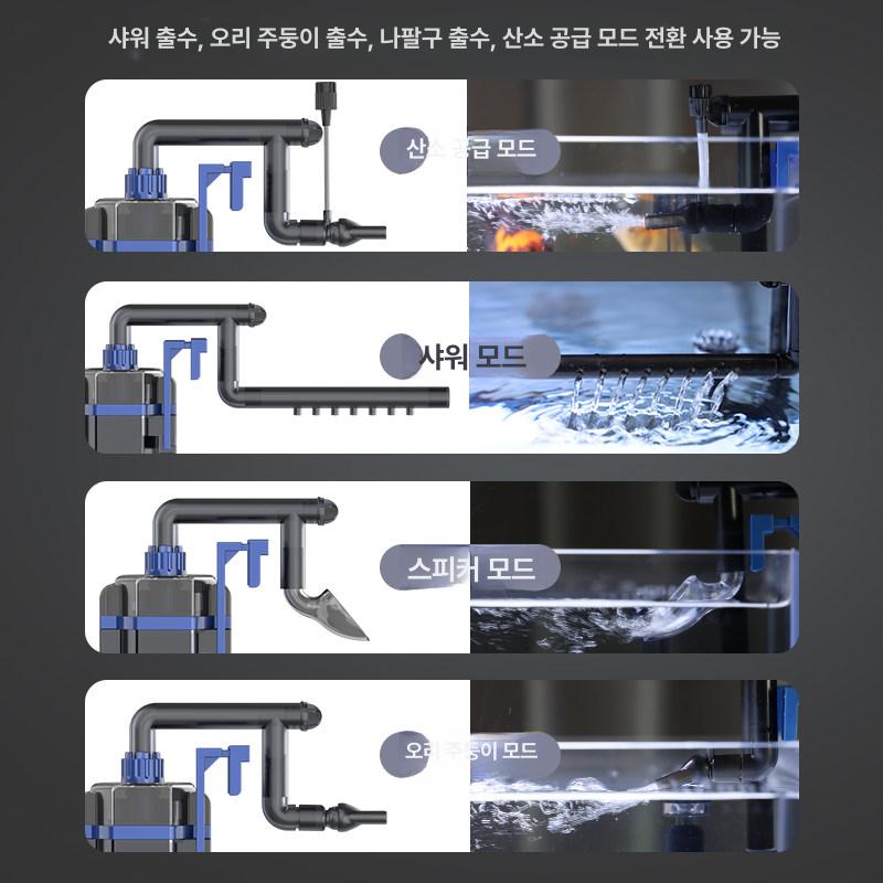 걸이형 여과기 산소 외부 정화기 장비 어항용 물갈이 상부 기본 펌프 걸이식 청소 - 상세 이미지 4