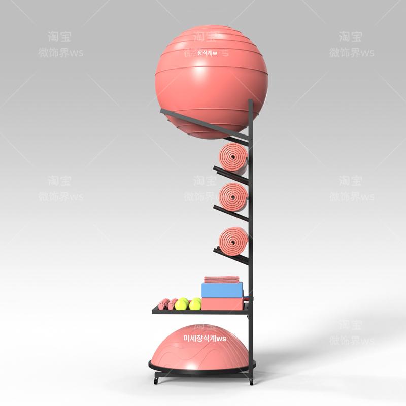 헬스장 폼롤러정리대 필라테스 정리함 다층 폼롤러거치대 요가매트 랙 보관대 걸이대 - 상세 이미지 4