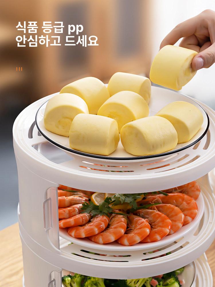 다층찜기 음식보온기 덮개형보관 가정용찜기 찜망 찜솥 사각 냄비 삼발이 원형 찜통 - 상세 이미지 4