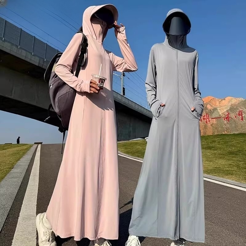 여성 롱 코트 자외선 차단 냉감 아우터 - 상세 이미지 3