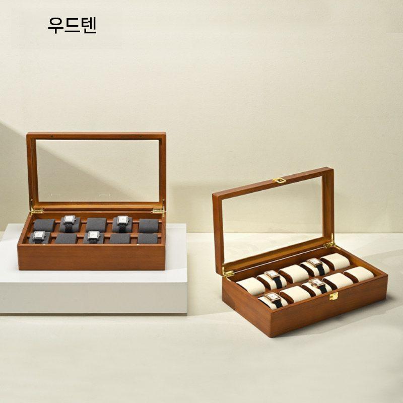 럭셔리 원목시계보관함 손목시계 악세서리 시계보관함 보석 수납 보석함 가죽 디스플레이 - 상세 이미지 3