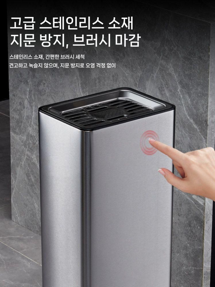대용량 철제쓰레기통 야외용 원형 업소용 사무실 다용도 뚜껑 대형 스텐휴지통 - 상세 이미지 5