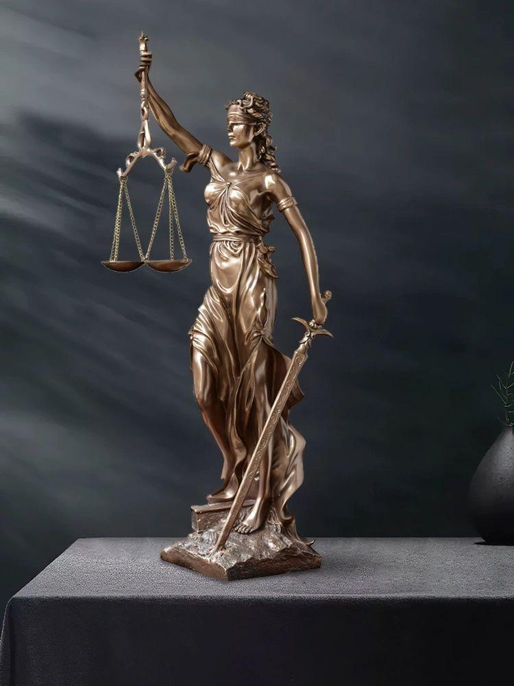 조각상 정의의여신상 엔틱 사무실 장식 디케 개업선물 고급 앤틱 주조 사무소 거실 - 상세 이미지 4