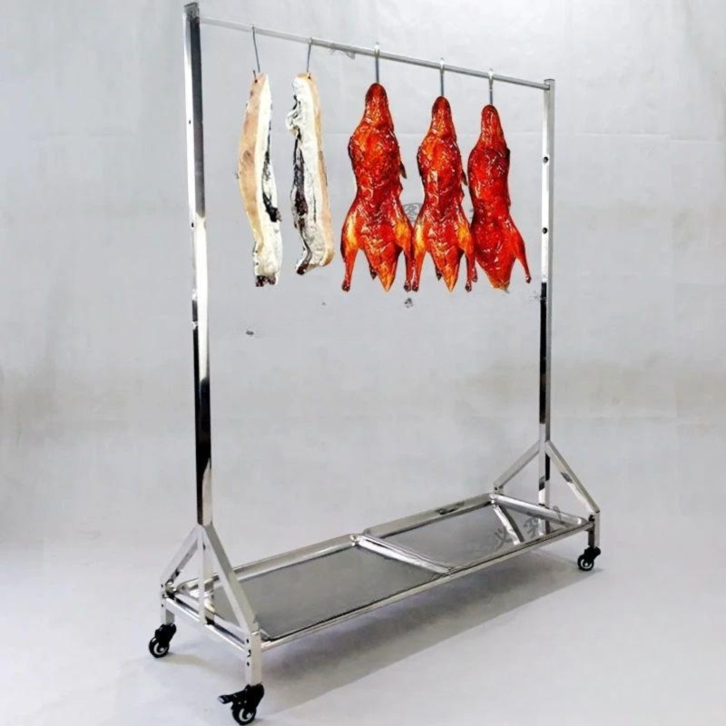 철제 오리구이거치대 캠핑 소시지 바베큐 길이 선반 햄 랙 훈제 통돼지 로스팅 고기 - 상품 이미지