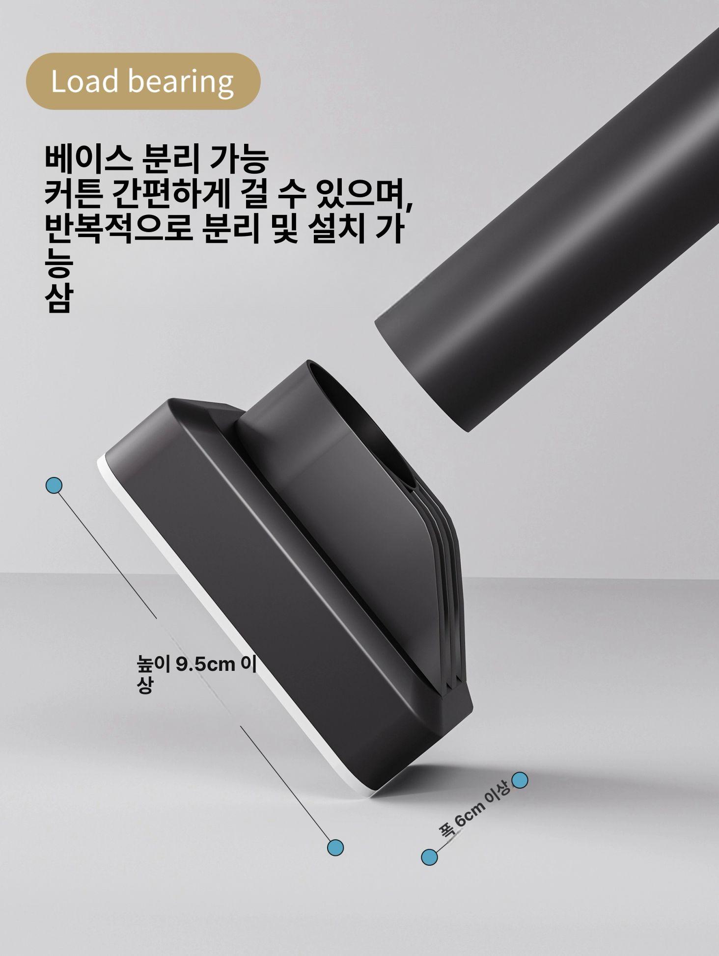 장대 건조봉 부착식 발코니 빨래대 천장 코너용 랙 막대 빨래봉 일자 실내빨래건조대 - 상세 이미지 2