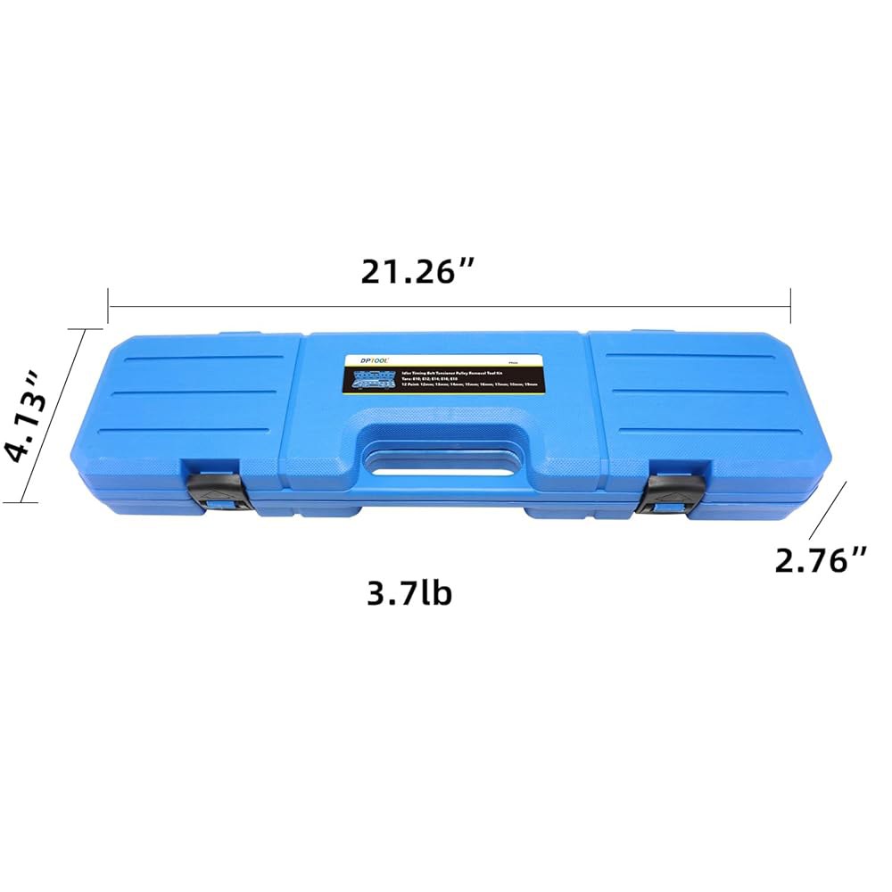 DPTool 15pc 아이들러 타이밍 벨트 텐셔너 풀리 제거 도구 키트, 헥스 및 십각형 어댑터 포함 범용 보조 조정 렌치 - 상세 이미지 2