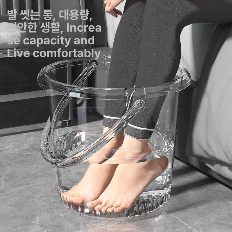바케스 물통 투명 욕실 목욕탕 화장실 청소 바가지 버킷 무뚜껑 수납 캠핑 버켓 빨래 - 상세 이미지 5