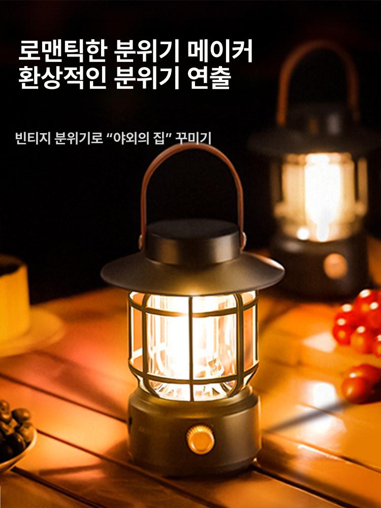 태양광 캠핑랜턴 LED 차박 전구 캠핑용 충전 아웃도어 캠핑등 바베큐 태양열 조명등 - 상세 이미지 4