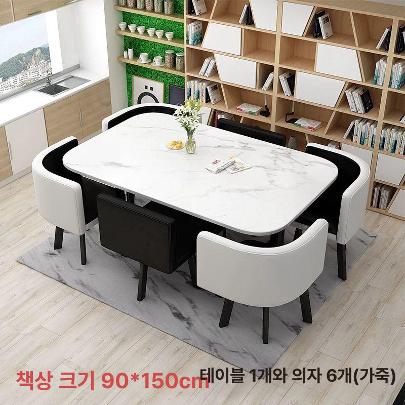 6인용 대형테이블 직사각형 거실 카페 대형식탁 식당 사각테이블 다이닝테이블 디자인 - 상세 이미지 5