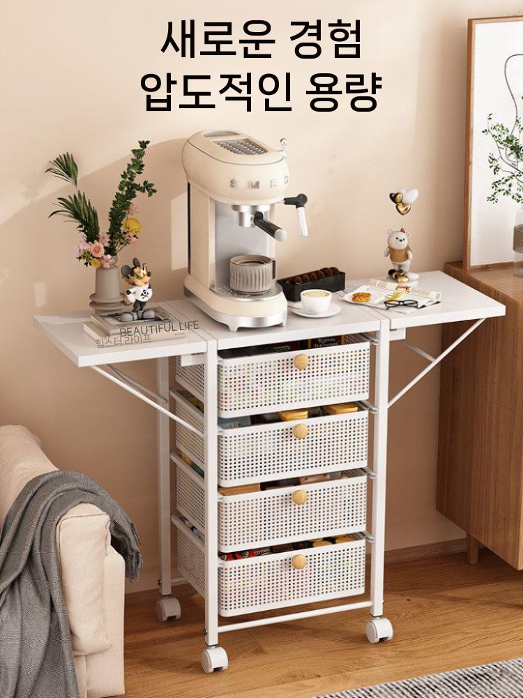 이동식 트롤리 철제 다용도 바퀴달린 수납장 주방 서랍 바퀴형 메쉬 틈새선반 슬림 수납함 - 상세 이미지 4