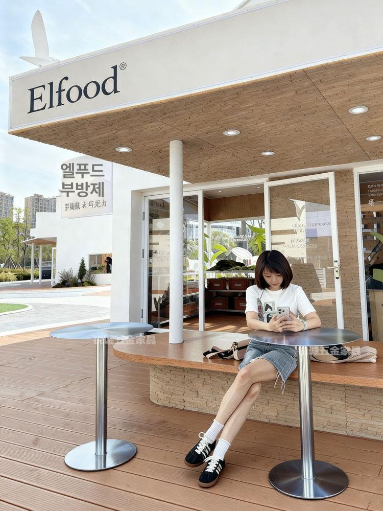 스틸 커피숍테이블 미니 까페테이블 커피탁자 원형카페테이블 미드센츄리 원형식탁 - 상세 이미지 3