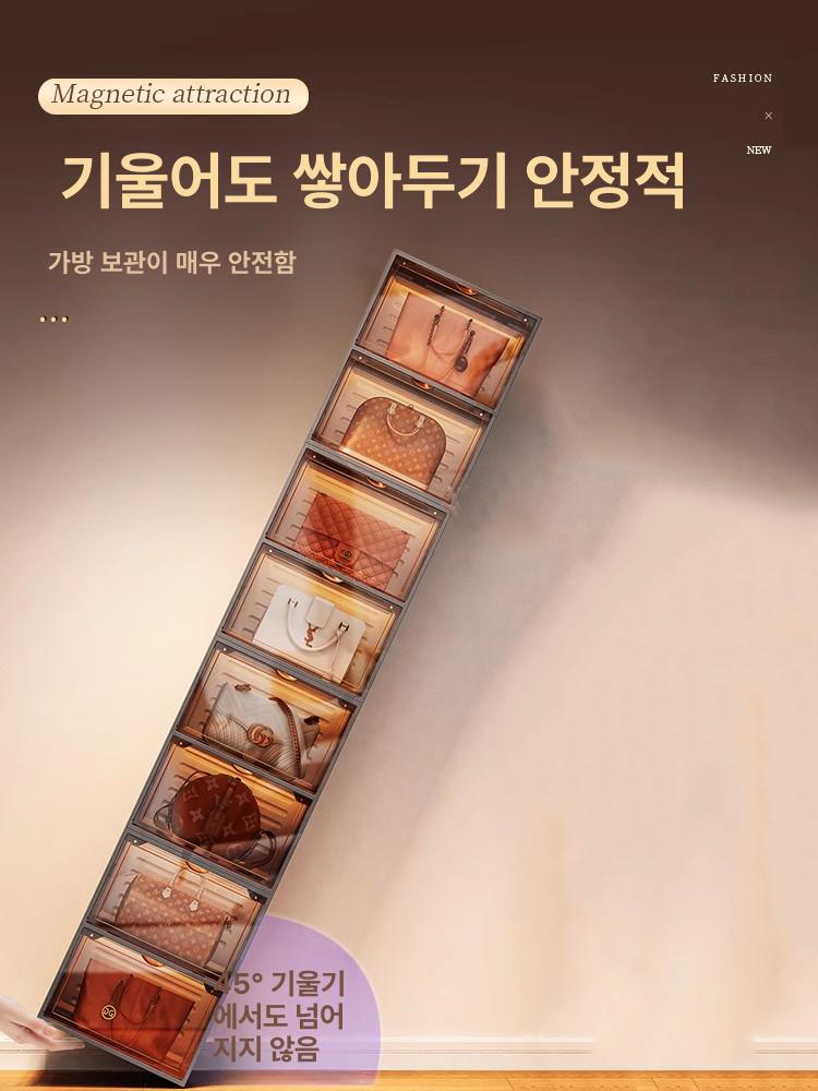 가정용 진열장 장식장 투명 선반 전시대 인테리어 디스플레이 캐비닛 수납함 가방 - 상세 이미지 4