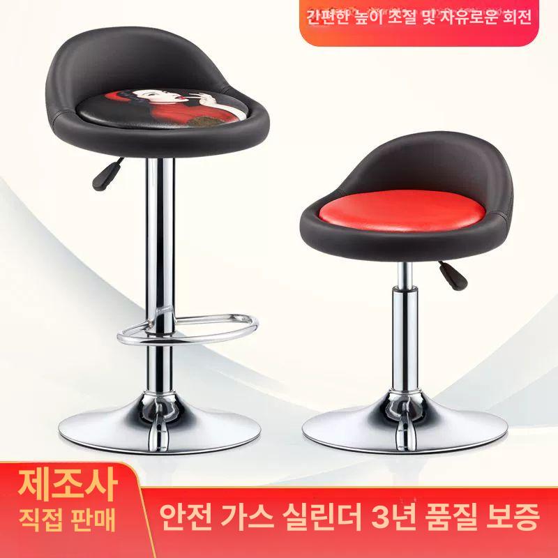 바텐 높은의자 캐셔 높이조절 회전 체어 등받이 스툴 카운터 업무용 프런트 - 상세 이미지 3