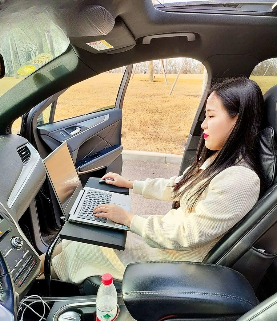 접이식 차량용노트북거치대 보조석 홀더 운전석 키보드 조수석 자동차극장 좌석 폴딩 - 상품 이미지
