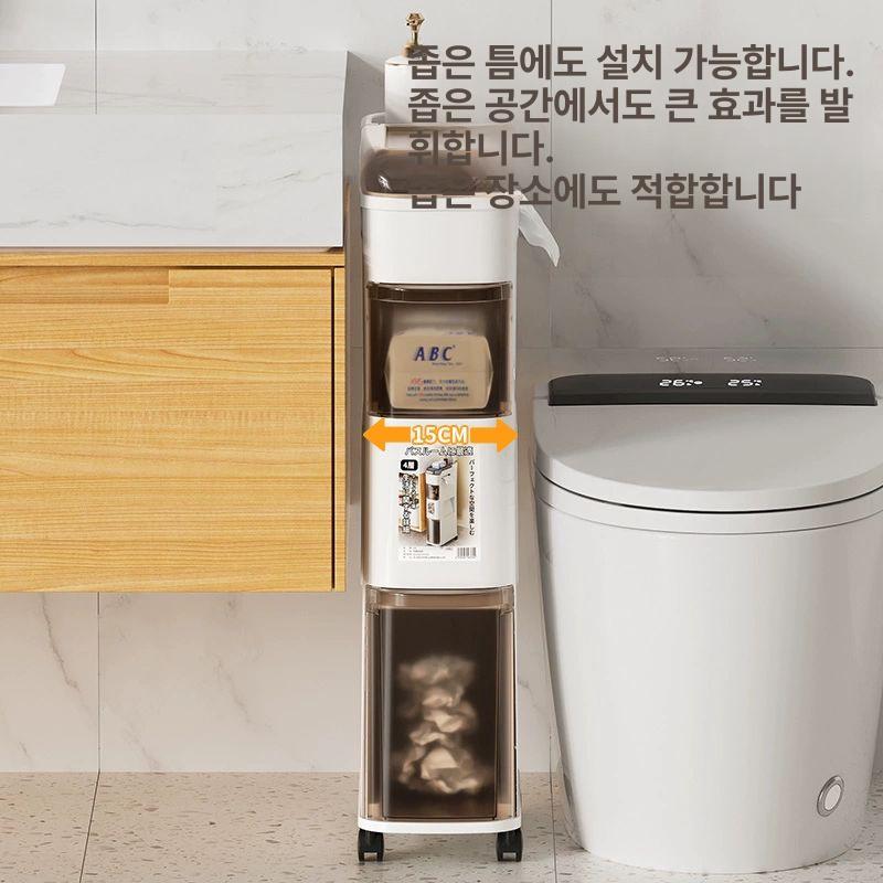 보관함 수납장 코너 캐비닛 정리함 좁은공간수납 폭좁은 욕실벽걸이선반 설치 활용 - 상세 이미지 3