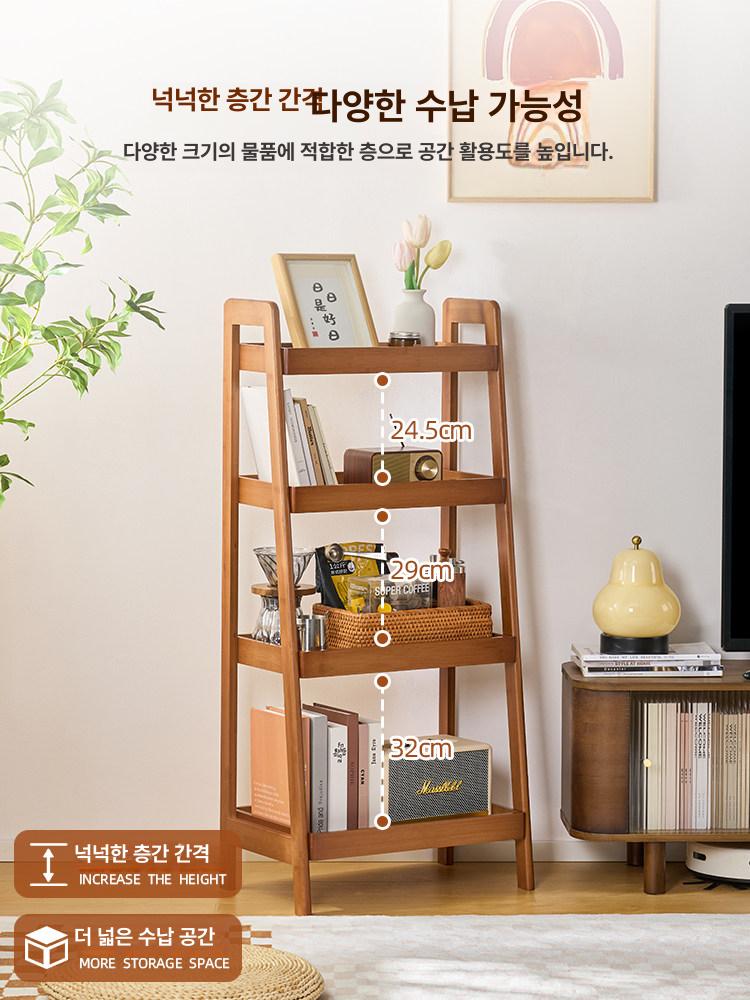 원목 수납선반 빈티지 주방 인테리어선반 거실 조립 진열장 사각 거치대 장식 접착식 - 상세 이미지 3