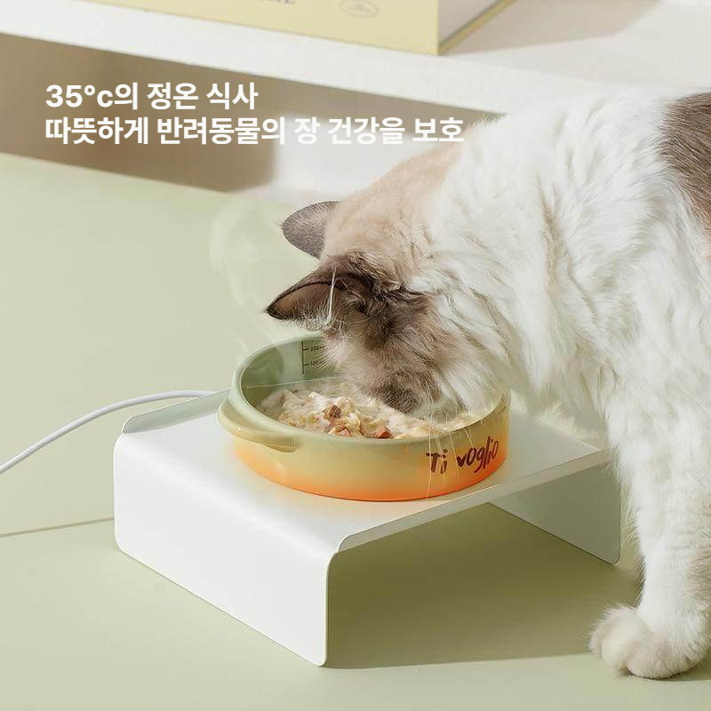 얼지않는물그릇 보온 항온 고양이 얼지 온수 고양이보온물그릇 물 길고양이 접시 도자기 발열 - 상세 이미지 4