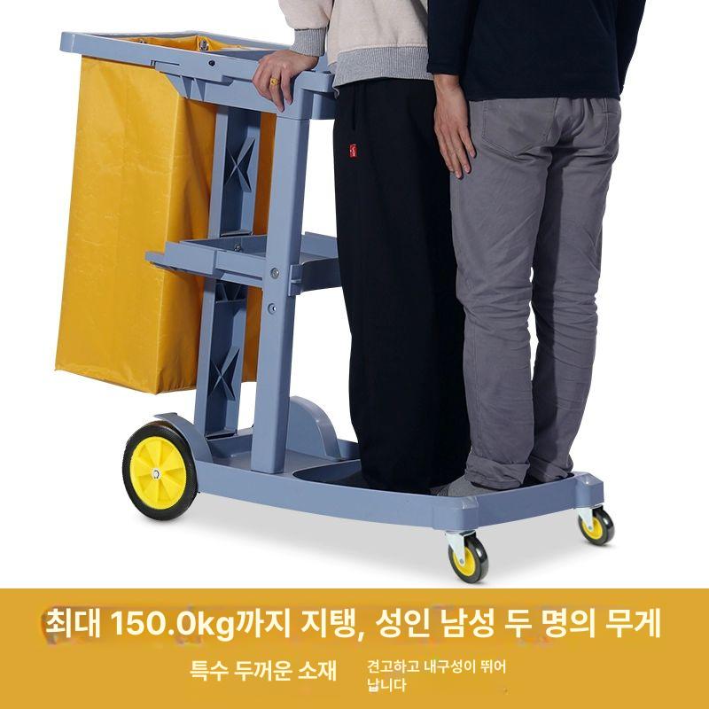이동식 청소카트 다목적 보관함 트롤리 클리닝 카트기 도구함 정리 병원 청소용품 - 상세 이미지 3