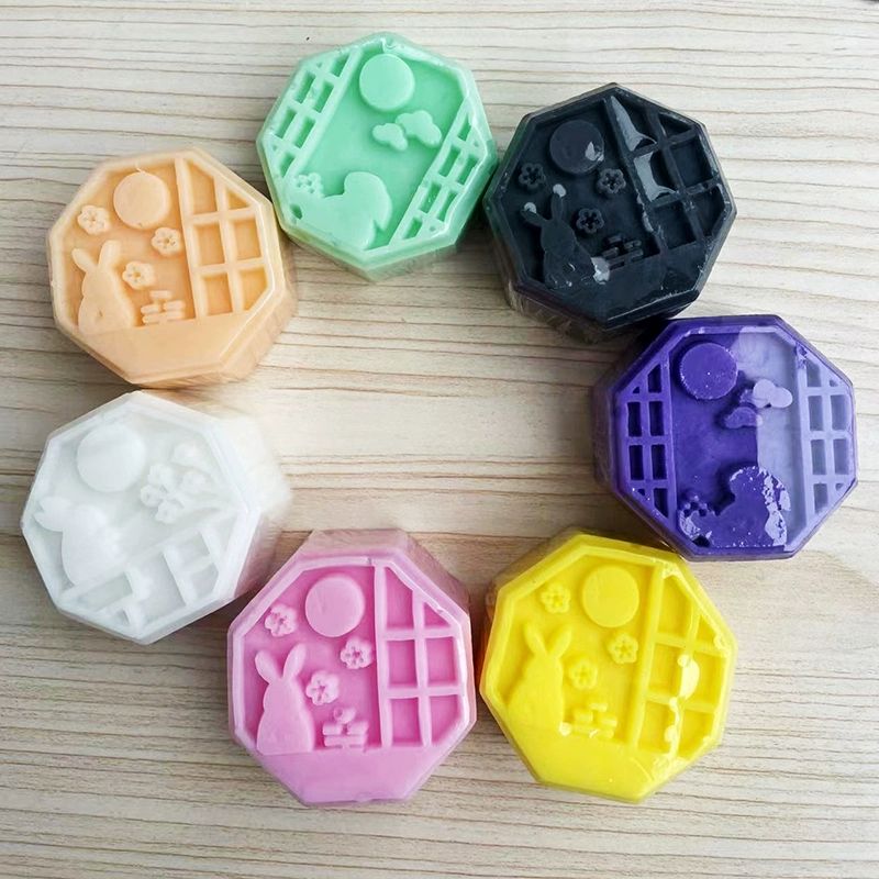 50g 토끼 중추절 도구 월병틀 떡도장 화과자 몰드 조각 용품 입체 고풍 팔각 만들기 - 상세 이미지 3