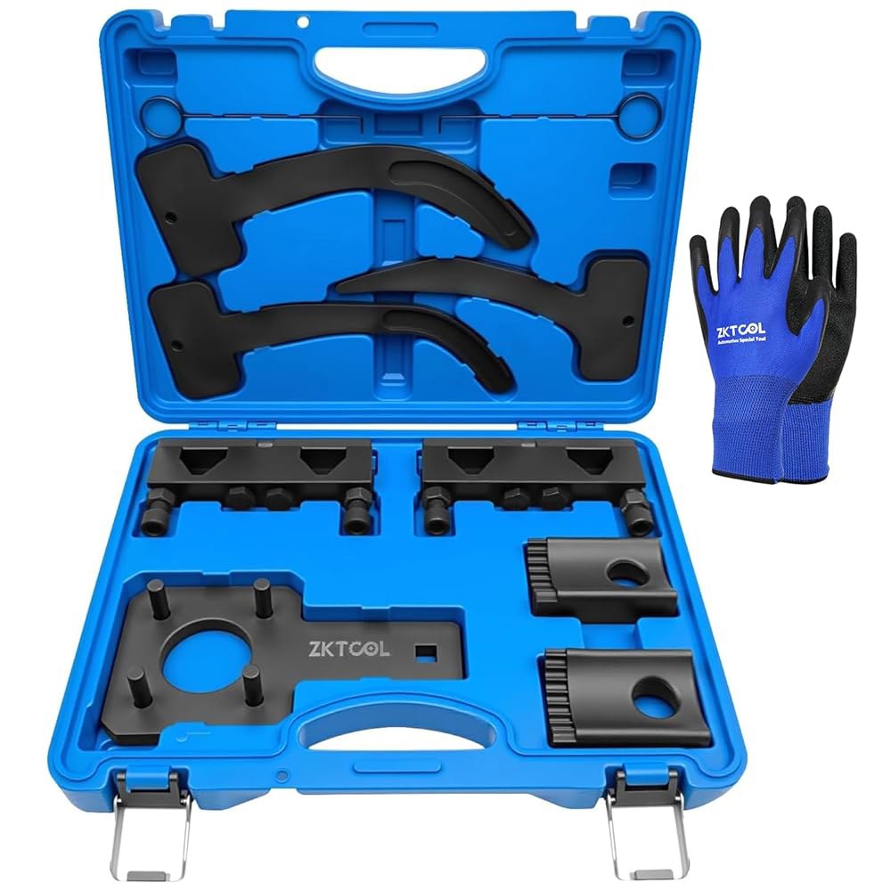 ZKTOOL 10PC 캠샤프트 펜타스타 타이밍 체인 공구 및 고정 공구, 크랭크샤프트 풀리 렌치, 폭스바겐 크라이슬러 지프 닷지 그랜드 체로키 랭글러 V6 3.6L, OEM 102 - 상품 이미지