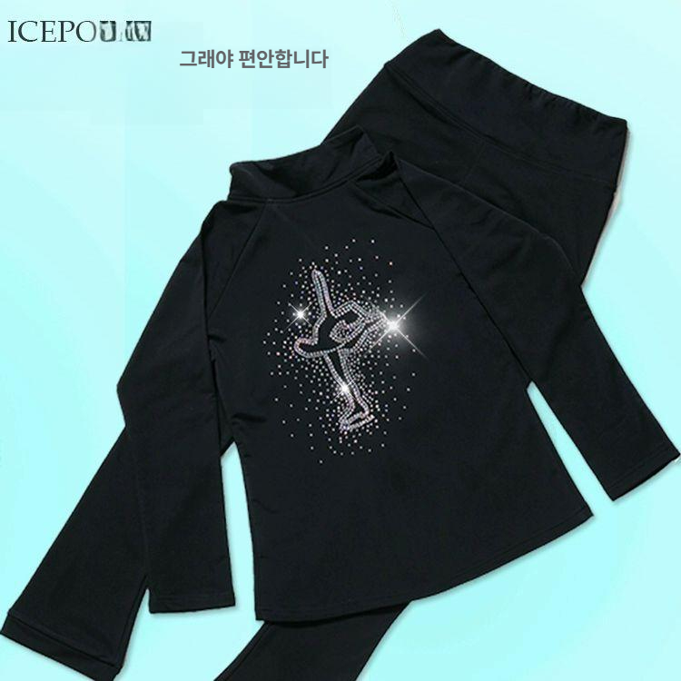 피겨 연습복 스케이트 훈련복 피겨연습복 레깅스 훈련 여성 트레이닝복 - 상세 이미지 3