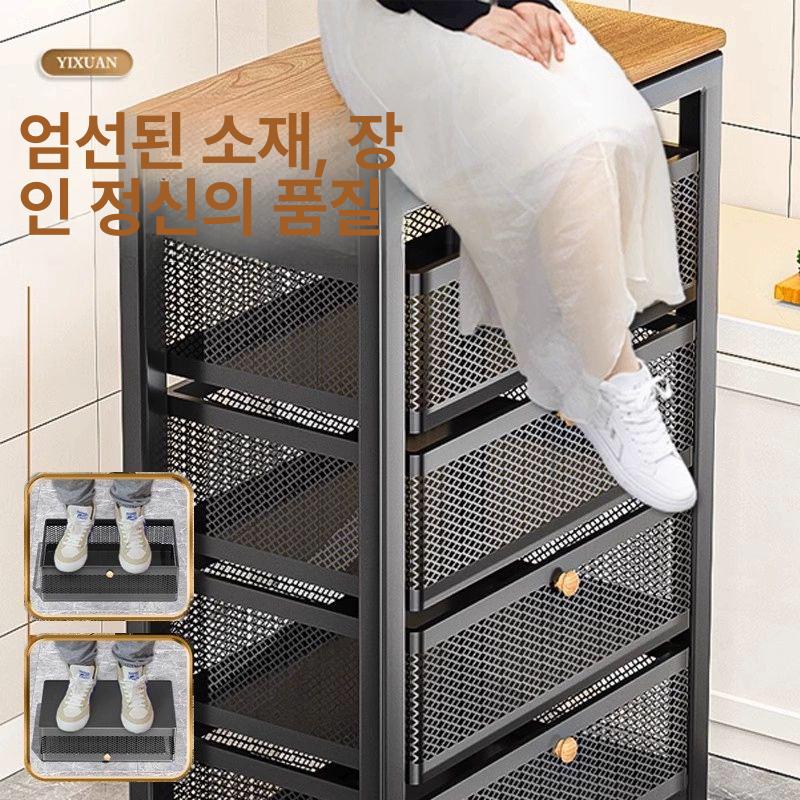 서랍형 트롤리 정리대 슬림한 바퀴달린 틈새 다용도 수납함 바퀴수납장 슬라이드 - 상세 이미지 5