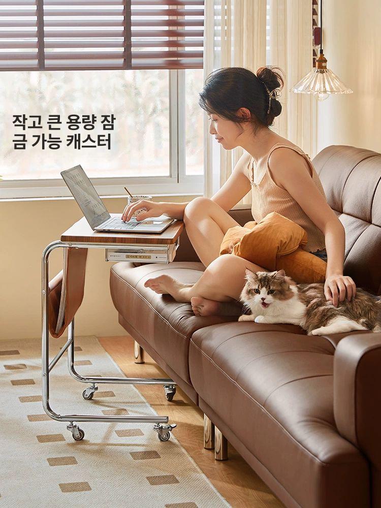 이동식 사이드테이블 간이 철제 높이 조절 바퀴달린 보조 - 상세 이미지 4