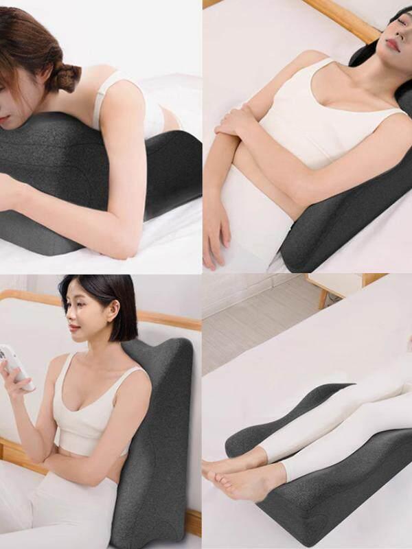 목 허리 등받이쿠션 베개 메모리폼 사무실 책상 의자 등쿠션 여름 실크 방석 - 상세 이미지 4