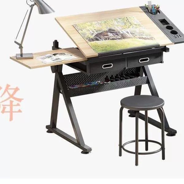 원목 드로잉 작업 테이블 대형 그림 거치대 화판 탁자 의자 세트 이미지 6