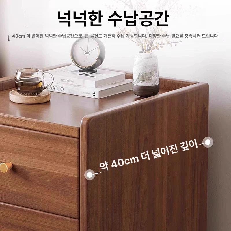 침대협탁 슬림 나이트 테이블 수납선반 침실 사이드테이블 엔틱 빈티지 침대옆장 - 상세 이미지 2