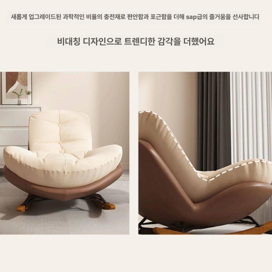 무중력 의자 성인 베란다 수유 독서 흔들의자 발코니 휴식 브라운 접이식 휴식용 안락의자 - 상세 이미지 3