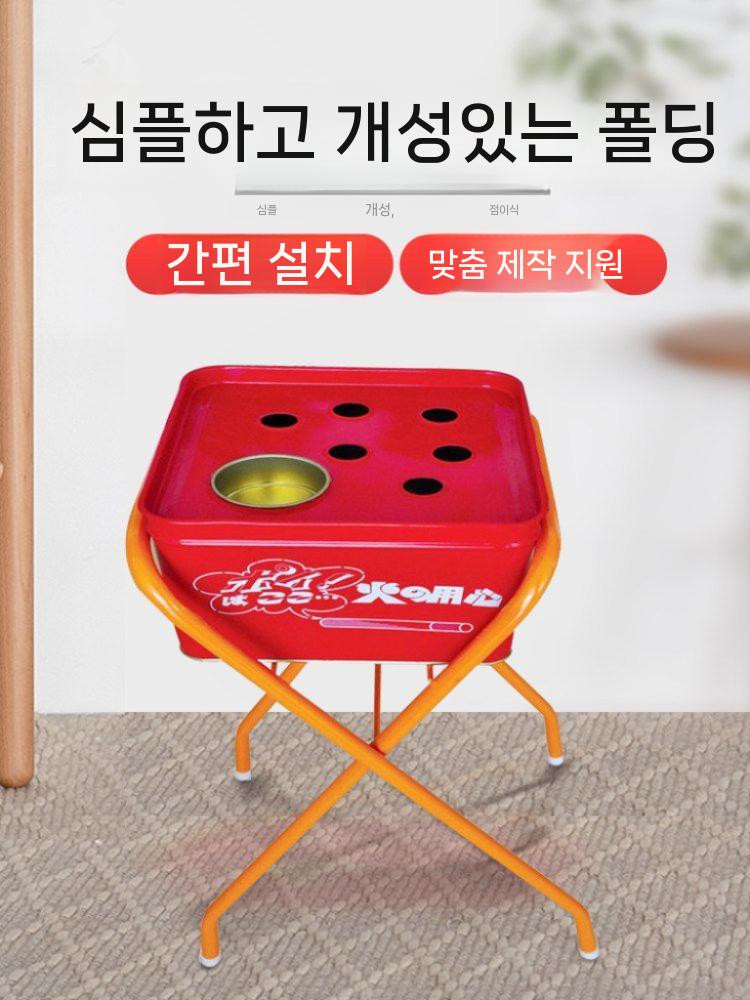 일본풍 스탠드 재떨이 원형 야외 업소용재떨이 흡연실 스탠드재떨이 스테인리스 로비 옥상 - 상세 이미지 3