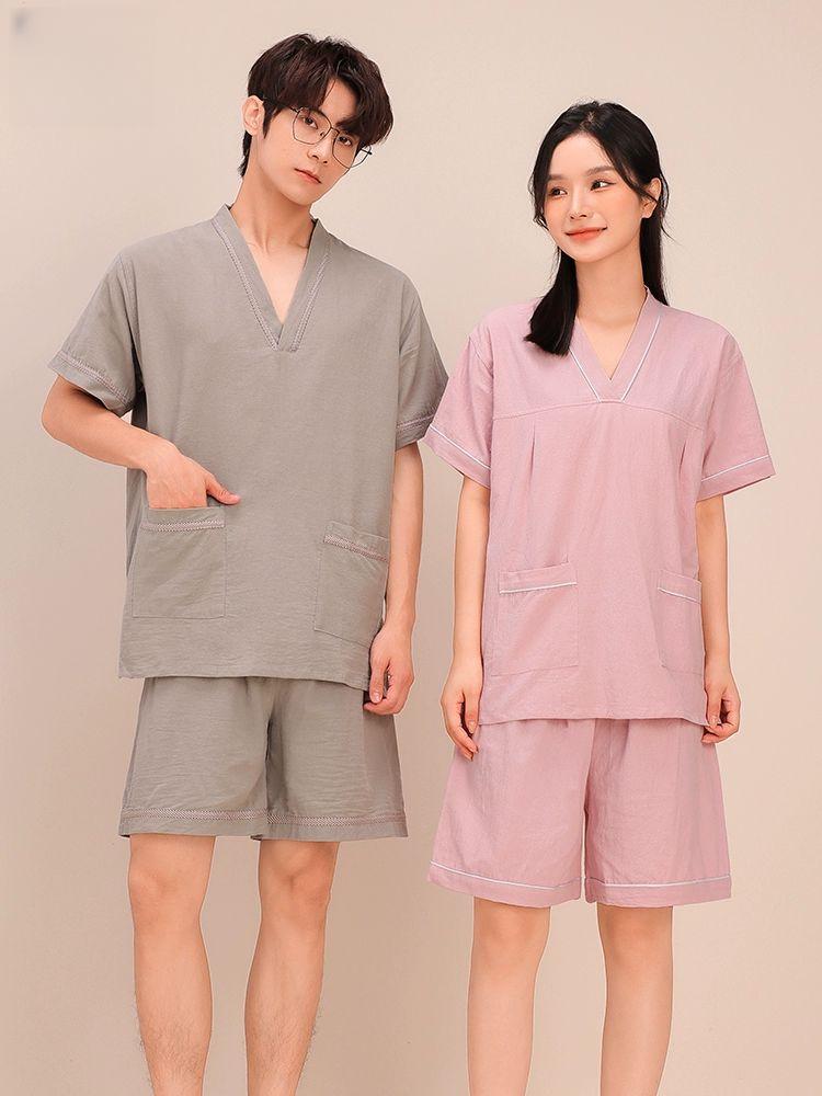 빅사이즈 찜질복세트 실내복 남성 사우나 찜질방옷 그레이 커플세트 목욕복 단체복 - 상세 이미지 2