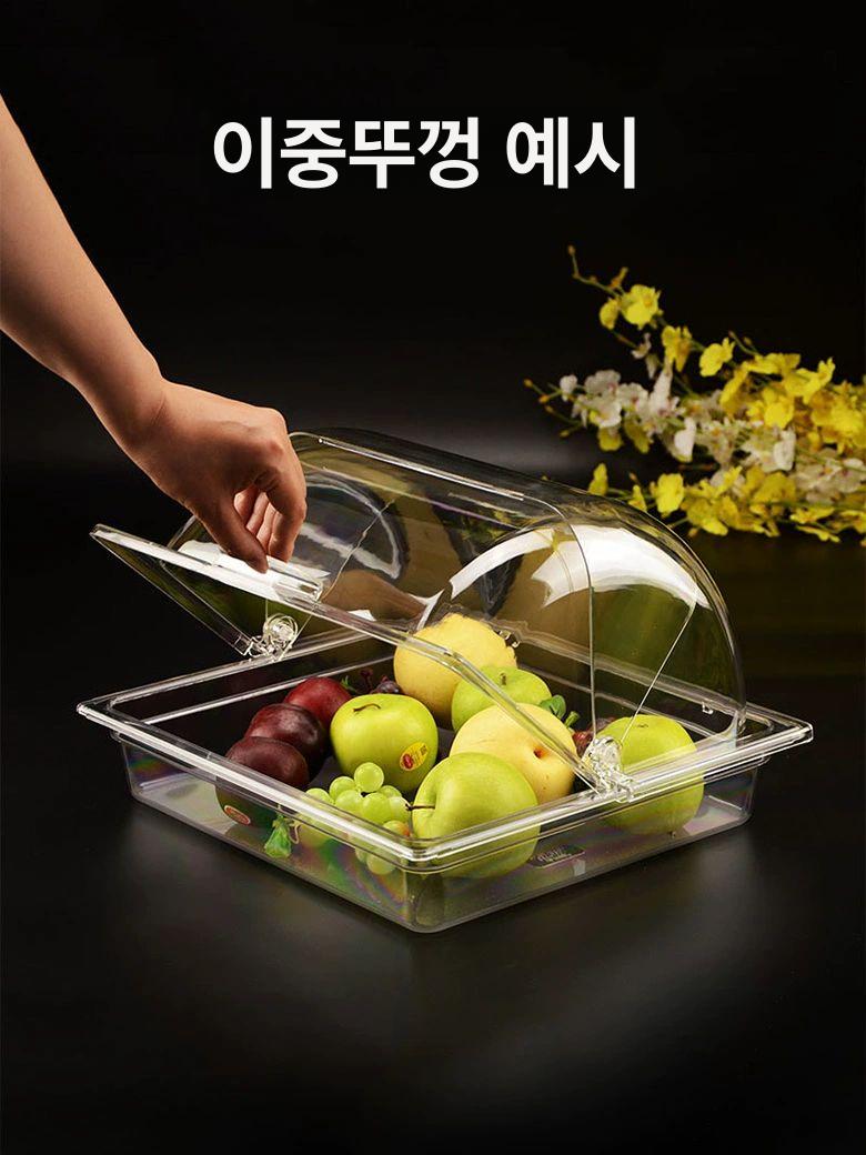 베이커리 빵덮개 카페 뚜껑 아크릴덮개 푸드커버 이중 특대형 핸들 돔커버 케익 - 상세 이미지 3